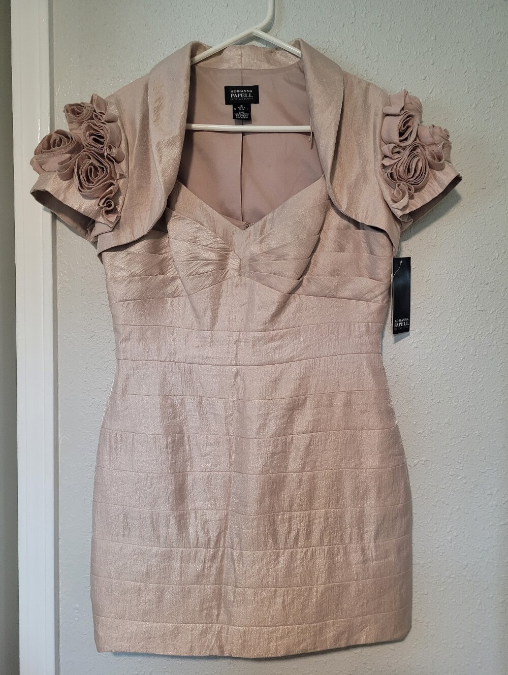Adrianna Papell Cocktail Dress And Bolero Set, Size 10